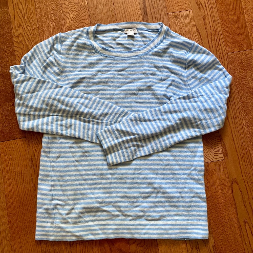 Blue and White Striped Sweater